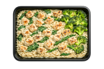 Kylling med cremet citron-parmesan-risoni, spinat og bagt broccoli – Frost
